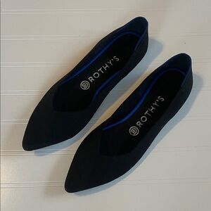 Rothy's Women's Black Flats with Blue Accents